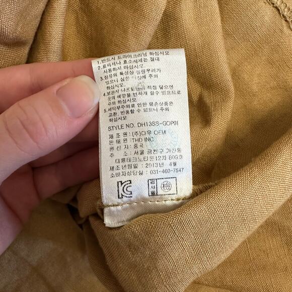 Gigliotti Italy Linen Rayon Tan & Cream Colorblock Dress Size S - Picture 6 of 7